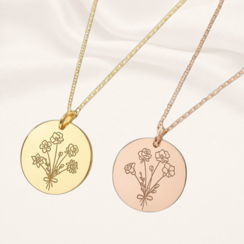 Birth flower necklace for mom