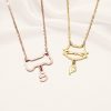 Dog Bone and Cat Face Initial Necklaces – Rose Gold and Gold Dog Bone and Cat Face Initial Necklaces – Rose Gold and Gold
