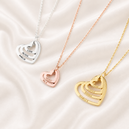 Personalized Name Necklace for Grandma in silver rose gold and gold