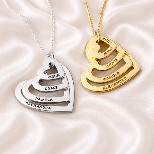 Personalized Name Necklace for Grandma in silver and gold