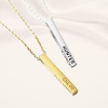 Personalized mother necklaces 4-side engraved gold bar pendant with kids names