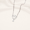 Pet Paw Print Initial Necklace in Silver Pet Paw Print Initial Necklace in Silver