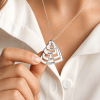 Woman wearing a Personalized Name Necklace in silver