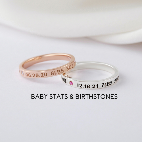 Personalized new mom ring
