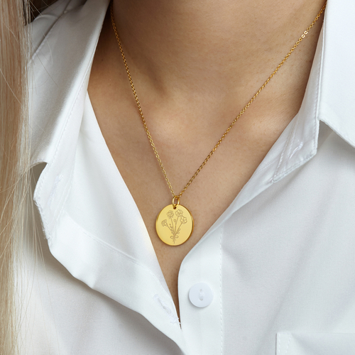 Birth Flower Family Necklace for Mom