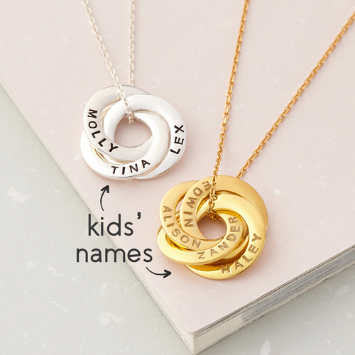 Mom Necklace with Kids Names – Personalized Mother Jewelry Gift
