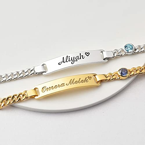 Personalized Baby Bracelet with Name and Birthstone