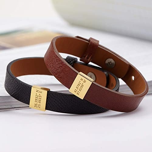 71Byef9-S8L._SY500_.jpg Coordinate Bracelet - Leather & Sterling Silver GPS Location Band