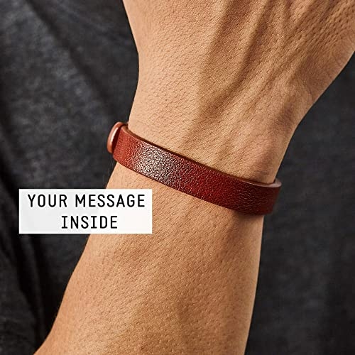 91_H7XcYutL._SY500_.jpg Coordinates Hidden Engraved Leather Bracelet, Anniversary Gift for Him