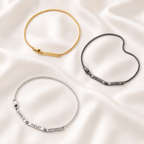 Personalized mens name bracelet with wheat chain