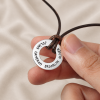 Dad necklace with kids names engraved on sterling silver