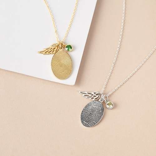 data-21.jpg Fingerprint Necklace with Birthstone - Personalized Keepsake for Someone You Love
