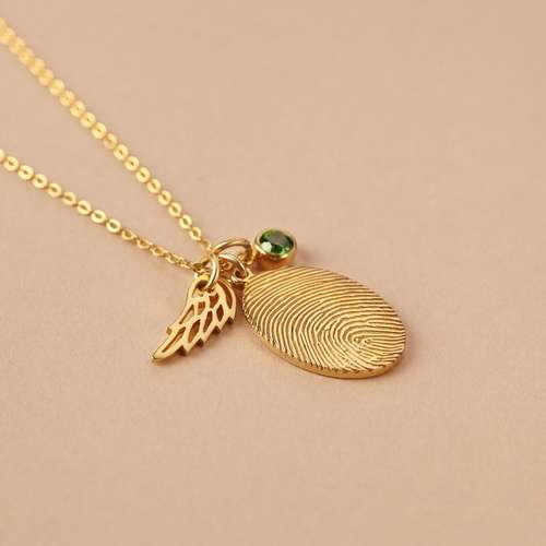 data-22.jpg Fingerprint Necklace with Birthstone - Personalized Keepsake for Someone You Love