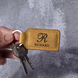 Personalized Leather Keychain – Engraved on Both Sides
