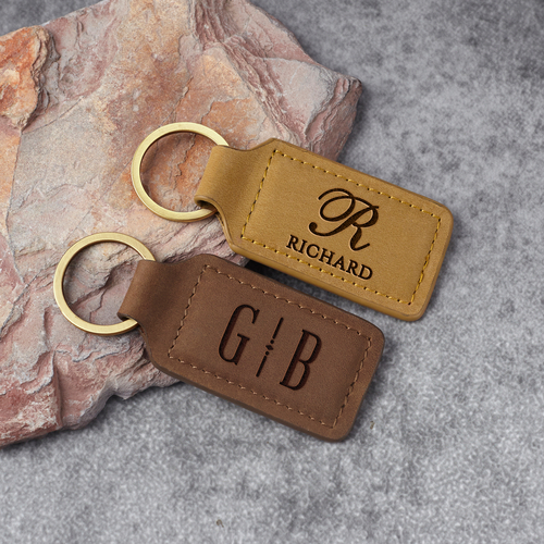 Personalized Leather Keychain – Engraved on Both Sides