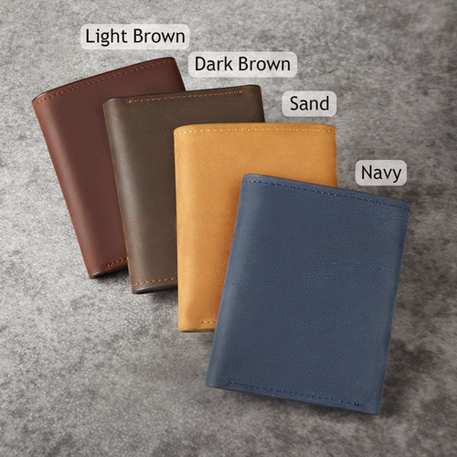 Personalized Leather Wallet – Engraved Trifold Gift for Him