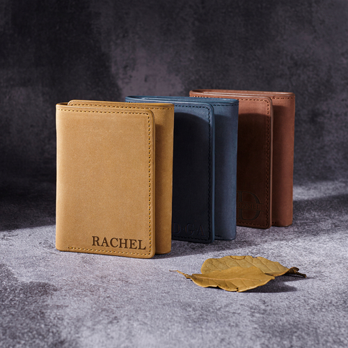 Personalized Leather Wallet – Engraved Trifold Gift for Him