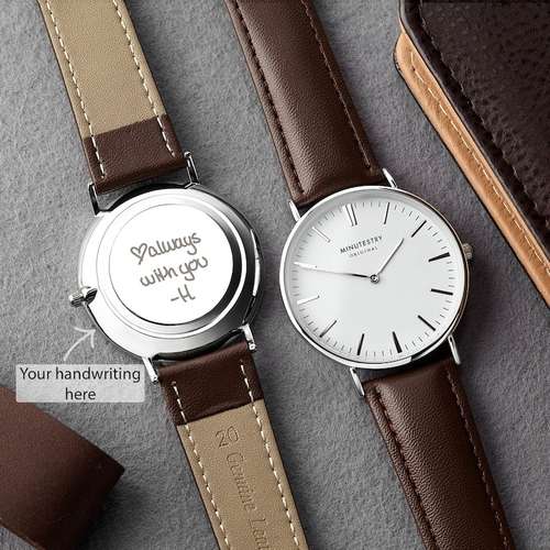 Engraved Watch for Groom - Handwriting Keepsake Wedding Gift