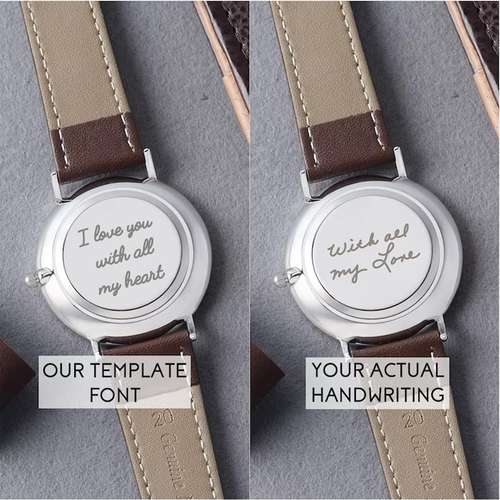 Engraved Watch for Groom - Handwriting Keepsake Wedding Gift