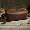 Personalized Hanging Toiletry Bag – Engraved Leather Travel Organizer