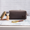 Personalized Hanging Toiletry Bag – Engraved Leather Travel Organizer
