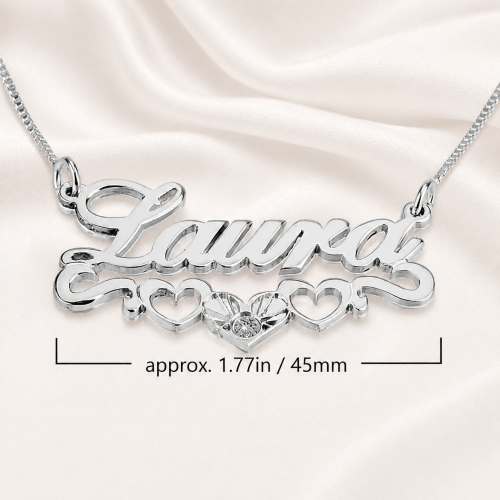 Birthstone Name Necklace Dimensions