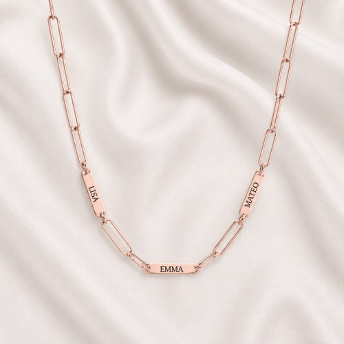 Engraved name bars in rose gold plating │ Keevola