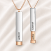 Hidden message necklace with engraved sliding capsule in chrome-finish stainless steel by Keevola